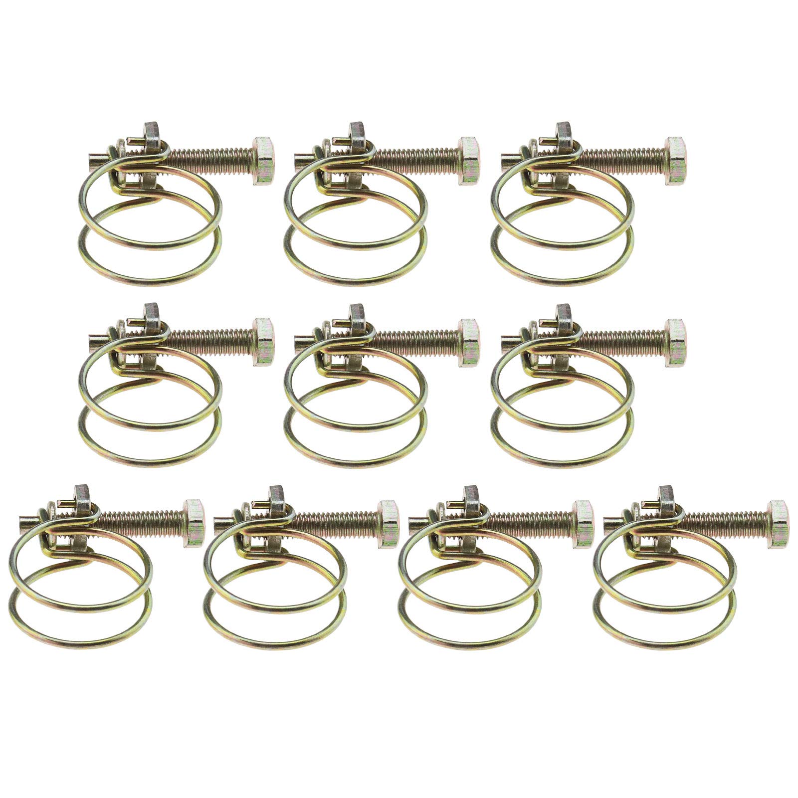 EMSea 10Pcs Galvanized Steel Double Line Hose Clamps Clips Fit for Hose Diameter 17-23mm Various Hoses Plastic Tubes -25mm