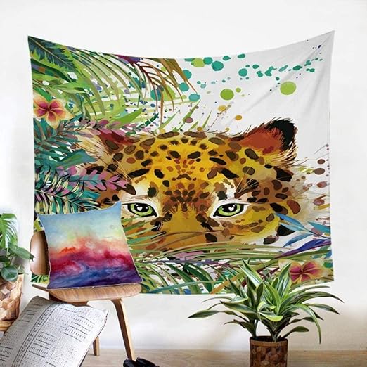 Yijiujiu Tapiz de Leopardo de la Selva Colgante de Pared decoración de