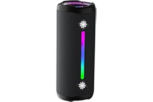 OHAYO Bluetooth Speakers Wireless Loud Stereo Sound IPX7 Waterproof Outdoor Portable 25W Super Bass Speaker for Home Party Beach with 24H Playtime Colorful Lights BT5.3 TWS Pairing Birthday Gift Black