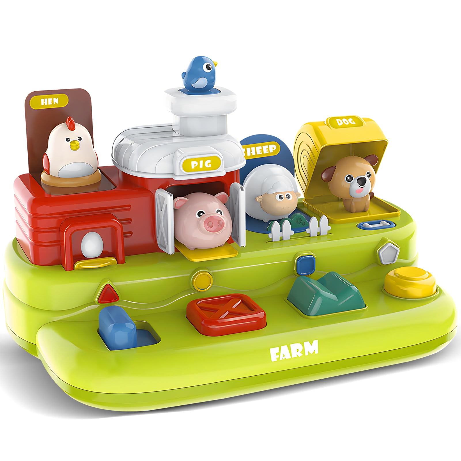 Photo 1 of Baby Pop Up Toy with Music- Cause and Effect Pop Up Animal Toys for 6-12 Months Toddlers, 1 Year Old Babies Boys Girls, Infant Interactive Early Learning Educational Montessori Gifts