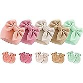 BQUBO Newborn Baby Girls Hats Mittens Set Hospital Hat Beanie Infant Bow Hats Baby Cotton Gloves for 0-6 Months