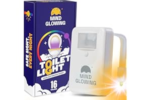 Mind-Glowing Toilet Bowl Night Light with Motion Sensor 16 Color Changing LED, 5 Stage Dimmer - 2024 White Elephant Gift - Funny Stocking Suffers for Men, Women - Gag Christmas Gifts for Dad, Mom