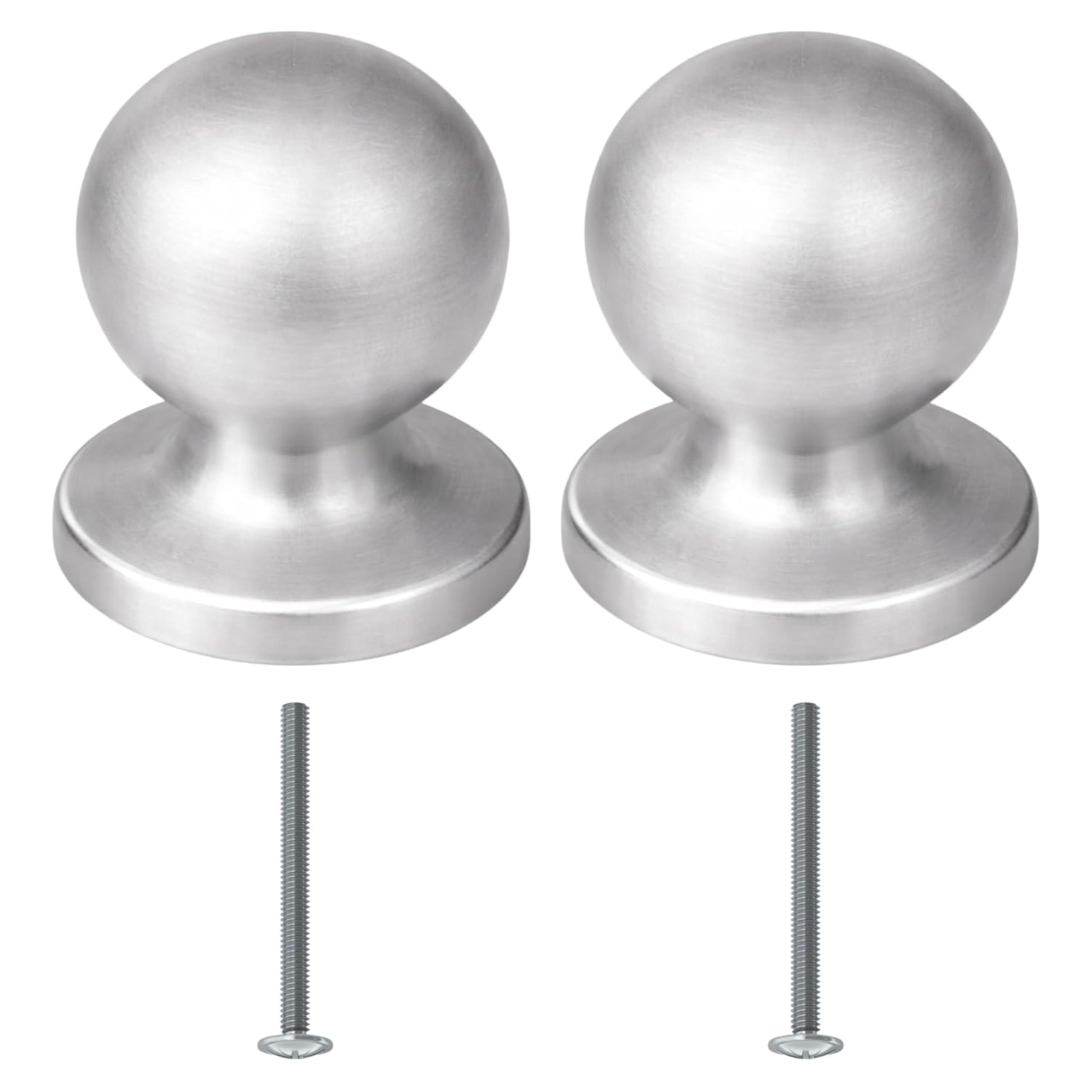 Pair of Round Furniture Door Cabinet Drawer Bedside Door Knobs Round Furniture Knobs Small Zamak Colour Satin Chrome