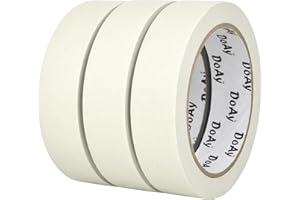 DOAY 3 Pack White Painters Tape - Masking Tape 1 Inch Wide - Multi-Surface, Smart Adhesion, Indoor & Outdoor - 270FT Total - Paint Tape for Artist, DIY, Labeling, Art, Car, General Purpose (#3910)