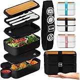 KARRICO XL Bento Box Adult Lunch Box | 68 fl oz Larger Size for Adult Portions | 100% Leakproof | Work Lunch Portion Control 