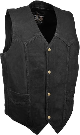 lightweight denim motorcycle vest