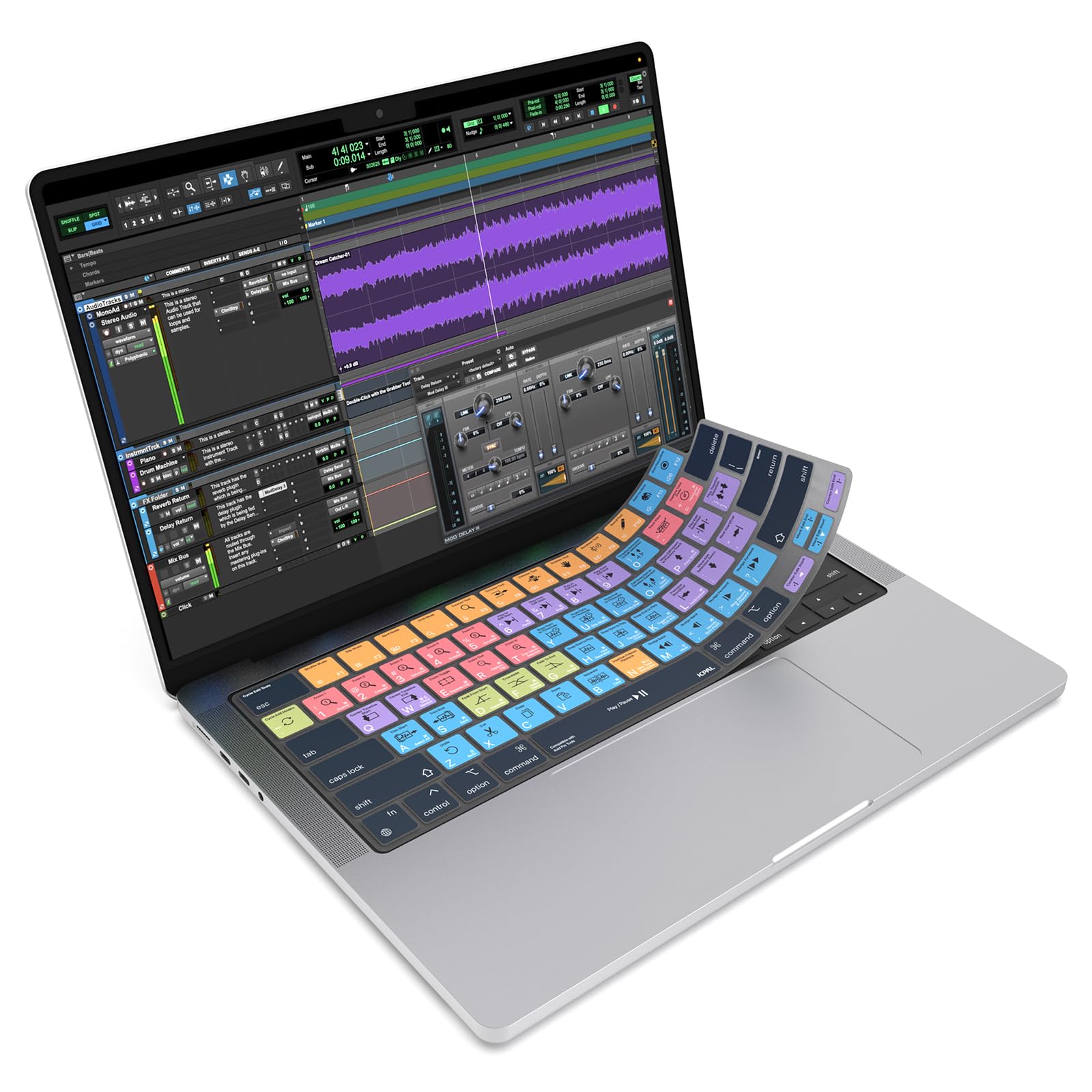 Photo 1 of JCPal Avid Pro Tools Shortcut Guide Keyboard Cover for Apple MacBook Pro 14 inch and MacBook Pro 16 inch (M1-M4 Models) and MacBook Air 13 inch and MacBook Air 15 inch (M2-M4 Models) (US-Layout)