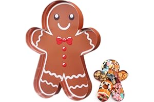 Tellingyou 13.7''H Christmas Charcuterie Tray Charcuterie Cardboard Box for Xmas Treat Paper Mache Candy Container for Christmas New Year Cookies Goodie Box Party Supplies(Gingerbread Man)