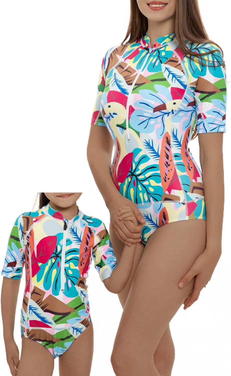 YOLIPULI Mother and Daughter Swimwear Family Matching Swimsuit Womens Rashguard Girls Swimwear(Please Order Seperately)