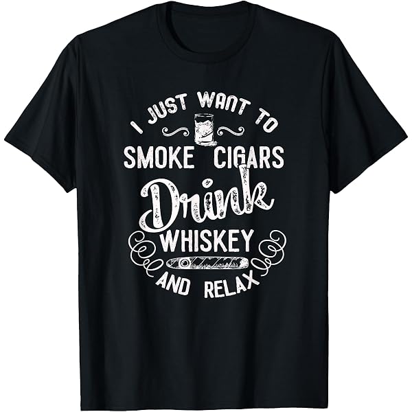 T-shirt Manches Courtes Fun - Motif Cigar Smoker & Tobacco - Coupe Moderne Pour Homme, Décontracté Quotidien