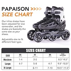 PAPAISON Adult Adjustable Inline Skates for Men