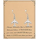 Airplane Earrings Aircraft Pendant Earrings Flight Attendant Jewelry Pilot Gifts for Aviation Traveler (Airplane earring)