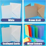 Craft UK 2483 Card and Envelope Pack of 50 Mixed Colours White Envelopes view 7