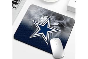 ZYJTEK Gaming Mouse Pad for Football Sports Fans,White Blue Design Non-Slip Rubber Base Square Mousepad for Computers Laptop Desk Mat