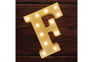MUMUXI Marquee Light Up Letters | Large Light Up Numbers | Battery Powered and Bright with Every Letter of The Alphabet | for Wedding, Birthday, Party, Celebration, Christmas or Home Decoration (F)
