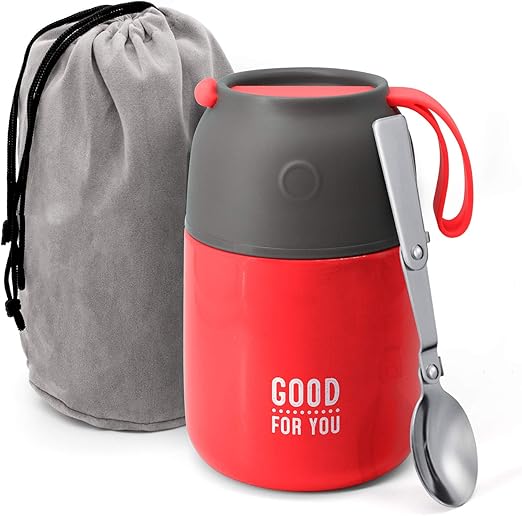 Insulated Food Flask 530ml Stainless Steel Jar for Hot and Cold Meals