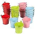 Mini Metal Buckets for Crafts and Party Favors, 4 Colors (48 Pack)