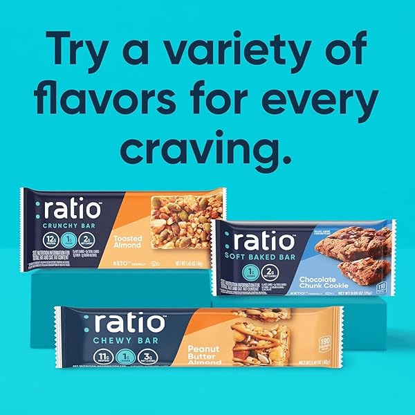 RATIO CRUNCHY BAR, TOASTED ALMOND, 12G PROTEIN, KETO FRIENDLY, 5.8 OZ (4 BARS)