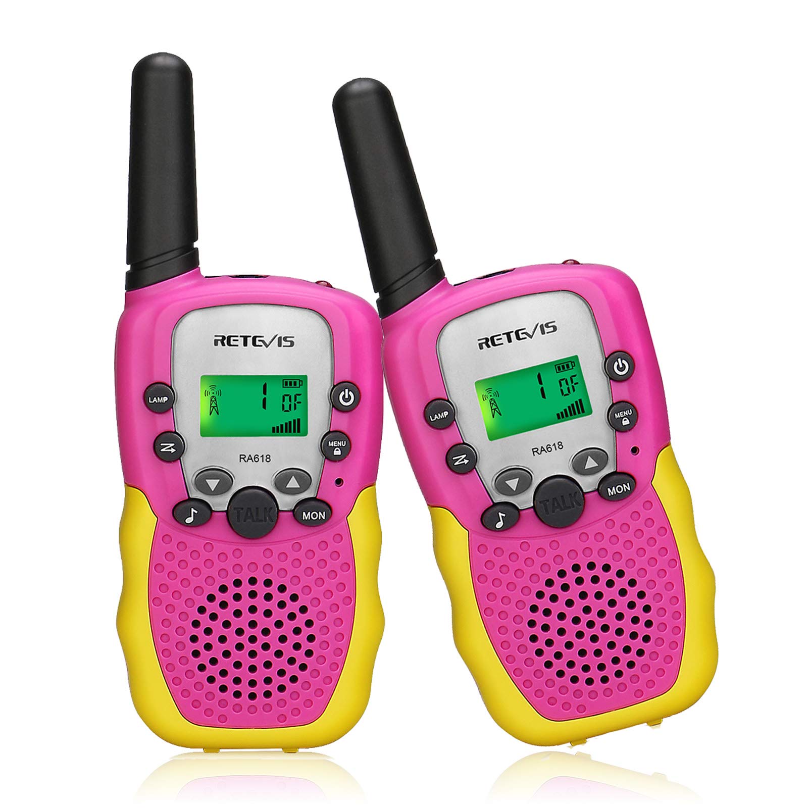 Retevis RA618 Walkie Talkies for Kids, Toys for 6-12 Years Old Girls and Boys, Long Range 8 Channels VOX Flashlight 10 Call Tones Presents for Children Adventure (Pink, 1 Pair) — image 1