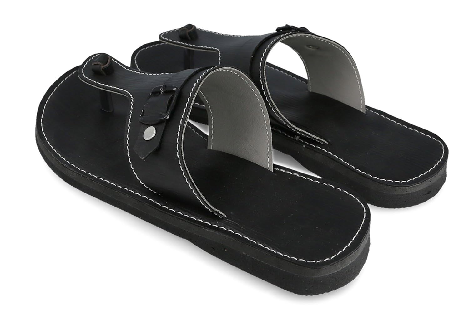 great art men buckle design lightweight ethnic mojri black chappal 206