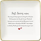Topthink Mother's Day Gifts for Bonus Mom,Mom-in-Law,Step Mother-Christmas Birthday Presents-You May Not Have Given Me the Gift of Life-Ceramic Jewelry Tray,Trinket Holder,Ring Dish
