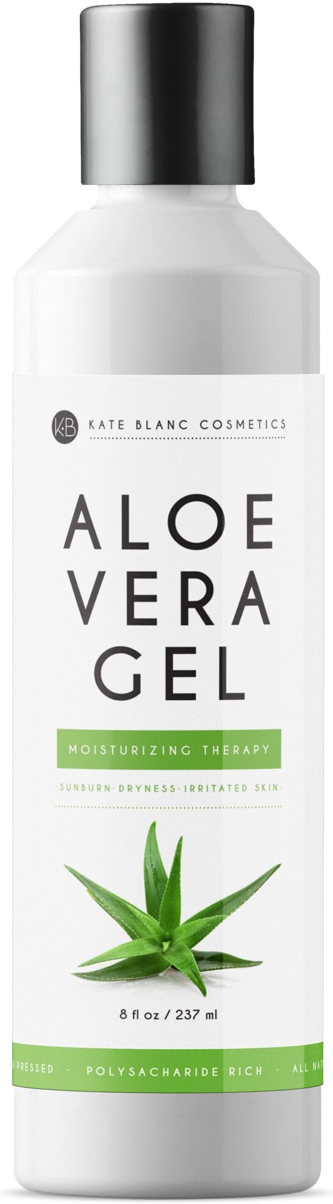 Aloe Vera Gel from Freshly Cut Organic Pure Aloe Plant by Kate Blanc. Great for Hair and Face. Relieves Sunburn, Dry Scalp, Irritated Skin with No Sticky Residue. DIY Hand Sanitizers (8 oz)