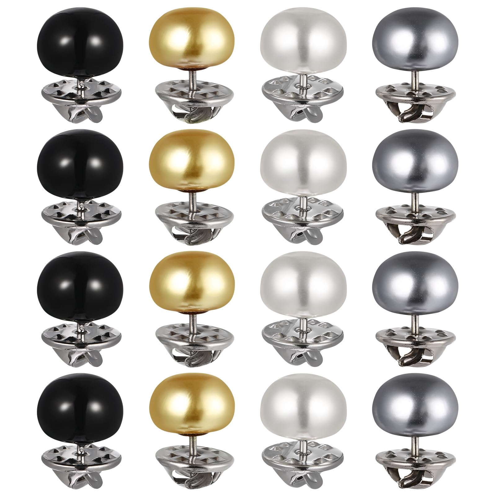 VALICLUD 20Pcs No Sew Buttons Seamless Removable Metal Pearl Button Pins for Shirts Dresses Banquets Weddings Business Events