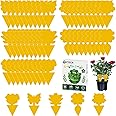 Fruit Fly Traps, TRIITECH 50 Pack Sticky Fly Traps, Plant Fly Stickers, Sticky Bug Traps for Indoor and Outdoor