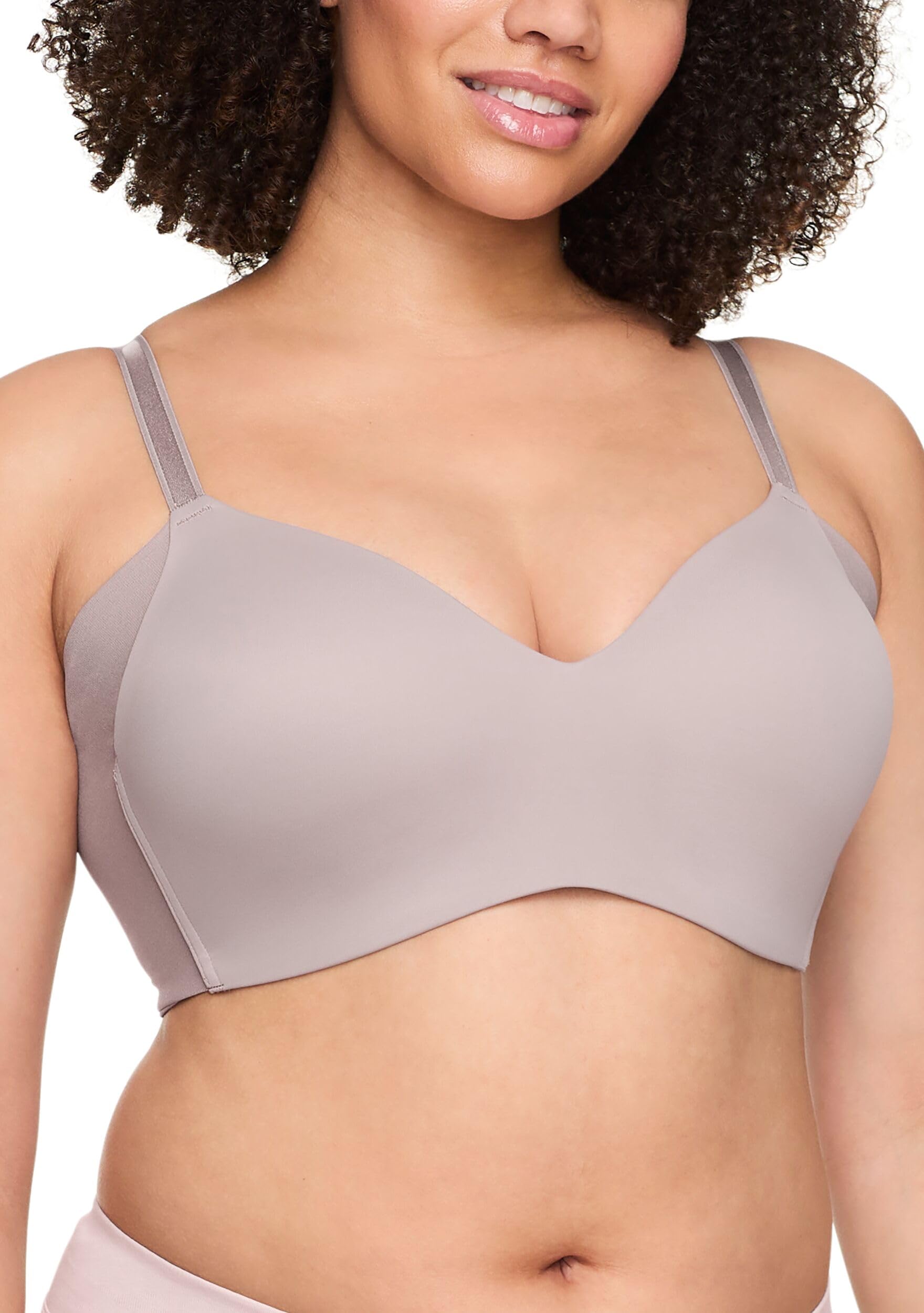 Warner’s Women’s No Side Effects Underarm-Smoothing Wireless Bra RM3061A, Mink, 36D