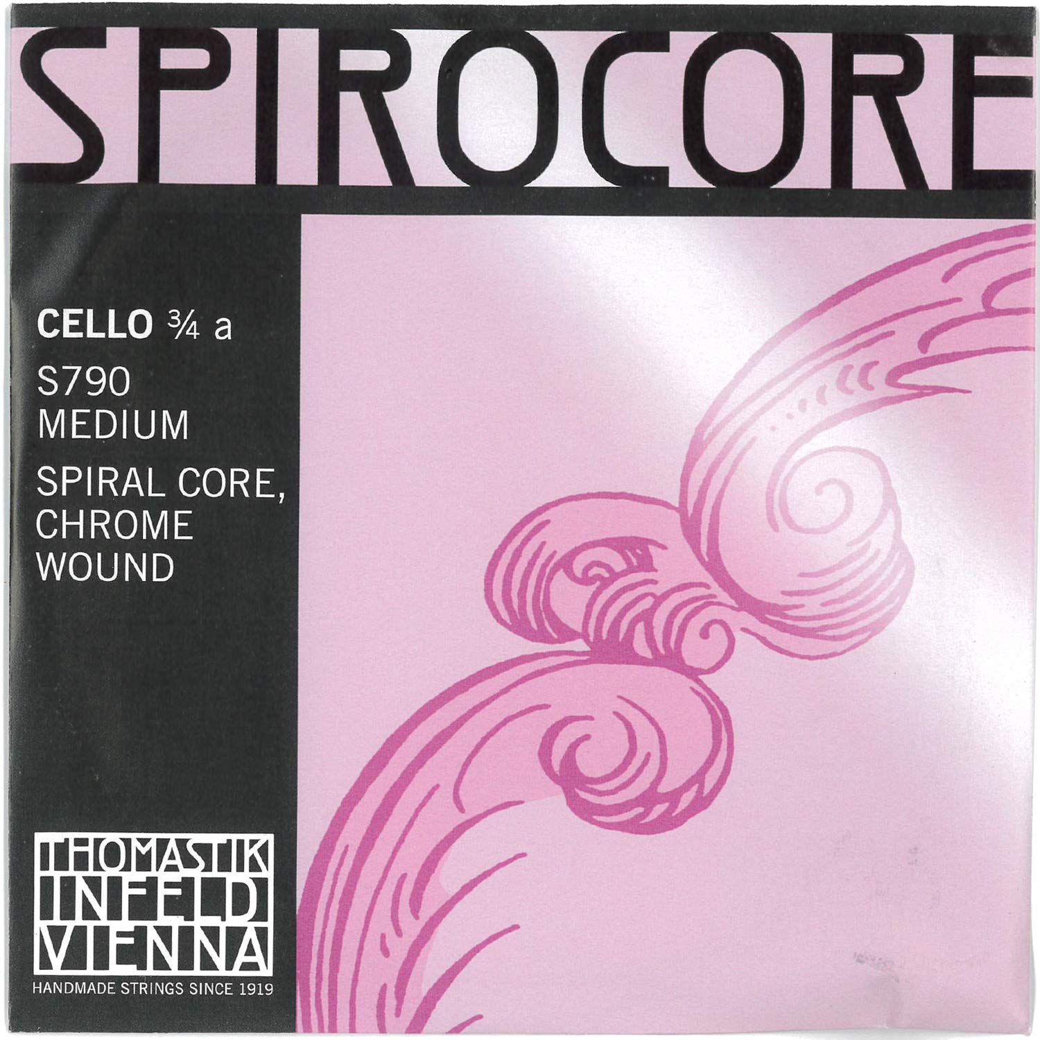 Thomastik single string for cello 3/4 Spirocore - A-string spiral rope core, chrome wound, medium