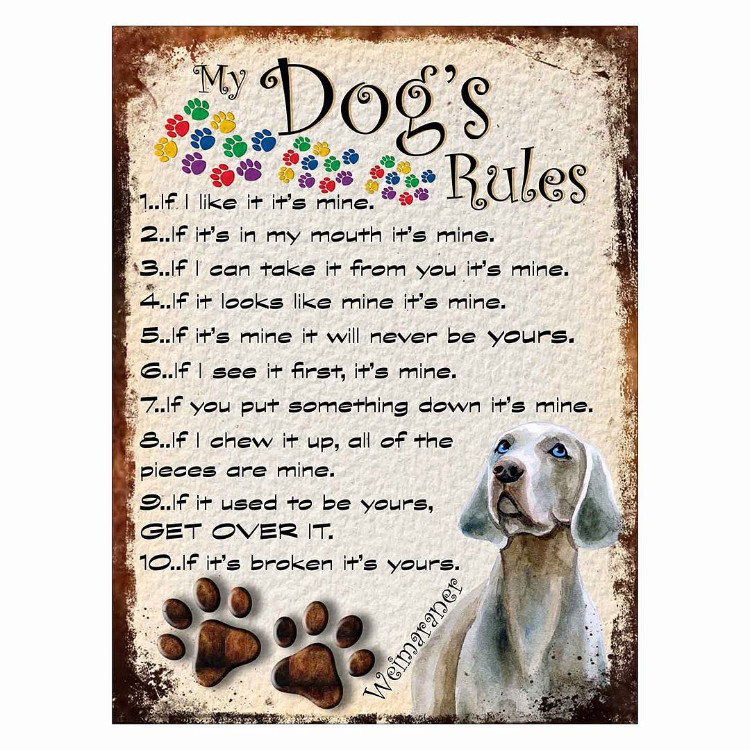 Shawprint Limited MY DOG'S BEDTIME PRAYER RETRO STYLE METAL TIN SIGN/PLAQUE (481DRM) WEIMARANER
