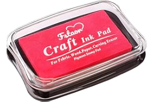 Fstaor Large Pink Ink Pad for Rubber Stamps, Non-Toxic Washable Safe Stamp Pads for Kids, Ink Pads Permanent for Paper Wood Fabric