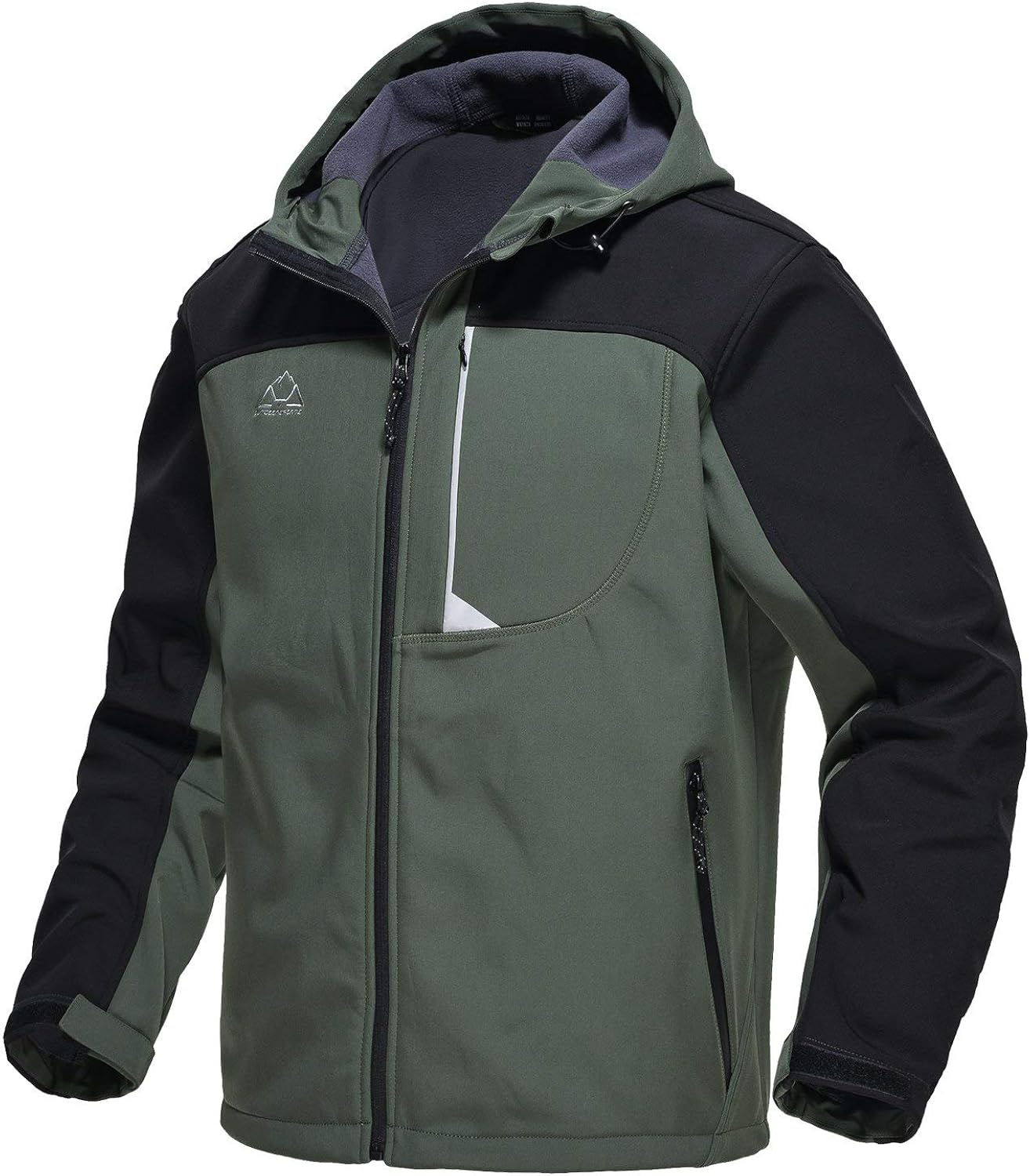 Rdruko Men's Outdoor Softshell Jacket Polar Fleece Lined Waterproof Tactical Hiking Climbing Hooded Jacket: Clothing