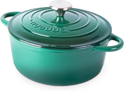 Nuovva Enamelled Cast Iron Dutch Oven Pot 3.1 Qt 22cm Green