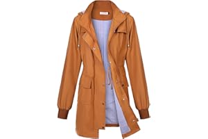 PITINAN Rain Jackets For Women Waterproof Rain Coats with Hood Lightweight Windbreaker Outdoor Raincoats