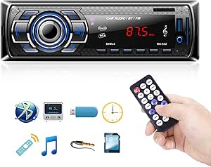 Radio Coche Bluetooth Reproductor de Mp3 Autoradio FM Estéreo ...