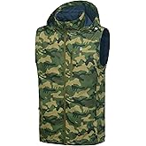 Little Donkey Andy Men's Lightweight Softshell Vest Detachable Hood Windproof Golf Sleeveless Jacket for Hiking Running