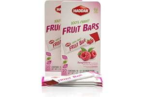 Haddar Raspberry 100% Fruit Bars, 10ct (2 Pack = 20 Bars) Made with Real Fruit | No Corn Syrup | No Artificial Colors or Flavors | Gluten Free | Certified Kosher