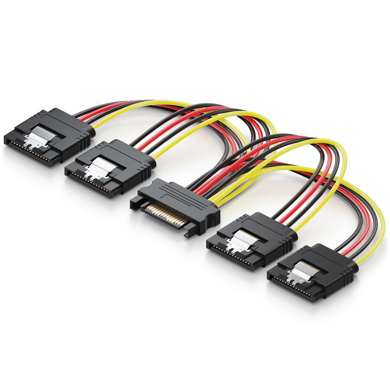deleyCON SATA Cable + Sets Strom - 4 Fach Y-Adapter SATA Strom