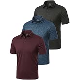 3-Pack Polo Shirts for Men Dry Fit Short Sleeve Collared Golf Casual Tops | Premium Soft Breathable Fabrics, Moisture Wicking, Wrinkle-Free and No Fading, No Pilling