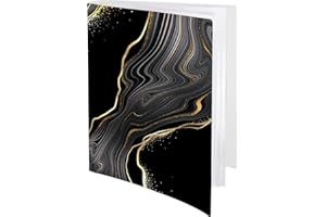 GABraden Art Portfolio 30- Pocket 9 x 12 Portfolio Folder for Artwork Display 60 Pages,Portfolio Binder with Plastic Sleeves Protectors for Documents,Music Folder,Sketch, (Black-1391)