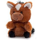 The Petting Zoo Horse Stuffed Animal Plushie, Gifts for Kids, Nuggetz Wildlife Animals, Brown Horse Plush Toy, 6 inches