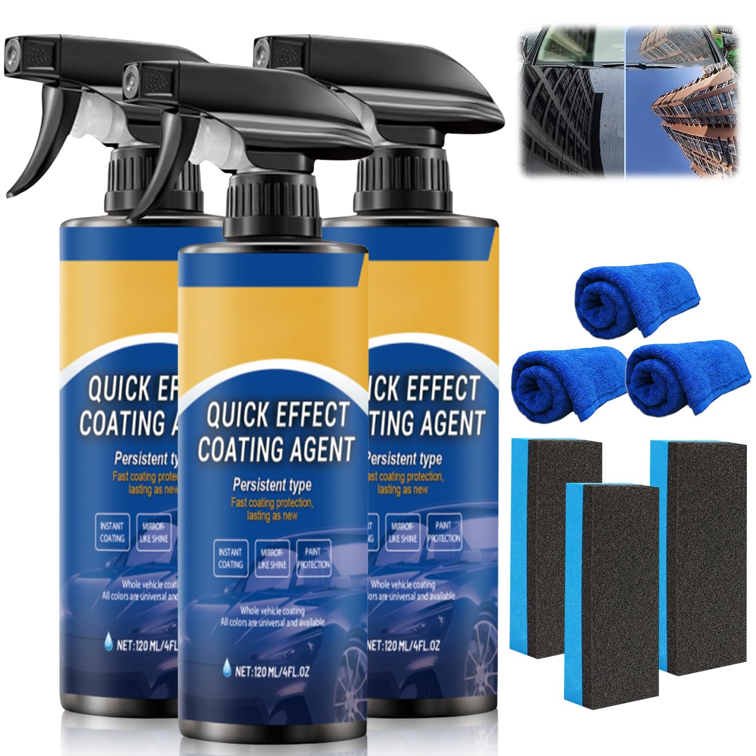 Photo 1 of 3PCS Quick Effect Coating Agent,Car Coating Spray,Advanced Car Quick-Acting Coating Agent Sprays,Scratch Wax Coatings Spray Waterless Wash,Oil Film Emulsion Glass Cleaner,Hydrophobic CoatingSpray