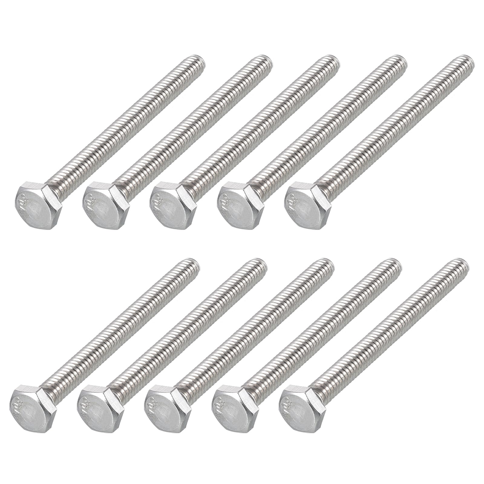 METALLIXITY Hex Head Bolts (1/4-20 x 2-3/4") 20Pcs, 304 Stainless Steel 18-8, Fully Threaded, External Hex Drive, Plain Finish, Hex Head Screw Bolt, Silver โ image 1