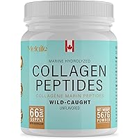 MetaLife Marine Collagen Powder 567g, 66 Servings, Hydrolyzed Collagen Peptides, Wild-Caught Fish, Unflavored, Made in Canada