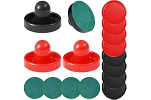 RAYKEEP Air Hockey Pushers and Air Hockey Pucks, Indoor Games Goal Handles Paddles Replacement Accessories Set for Game Tables Equipment