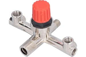 Acouto Manifold Switch Tube Double Outlet Metal Valve Nonadjustable Fitting Accessory Aluminium + Plastic Manifold Switch Tube