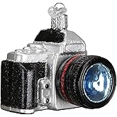 Old World Christmas Camera Glass Blown Ornament for Christmas Tree, Handcrafted Holiday Decoration, Hobbies Collection