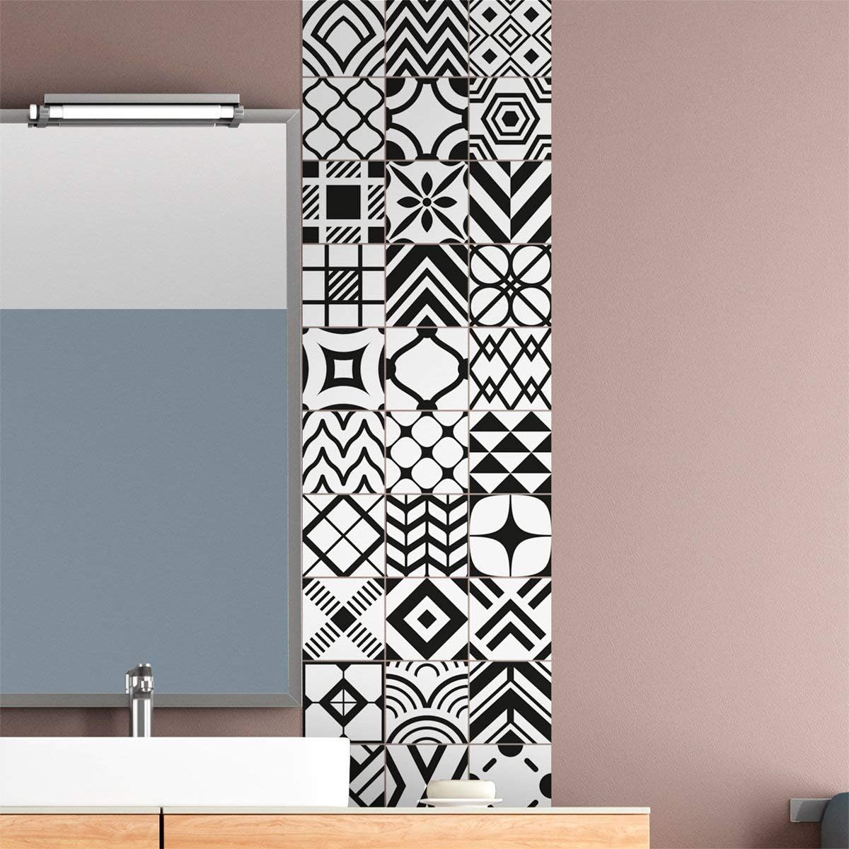 Ambiance Sticker Self-Adhesive Decorative Wall Decal Cement Tile for Bathroom and Kitchen Glasgow - Pack of 9 Stickers of 10 x 10 cm - Image 4