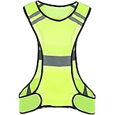 YBEATY Reflective Running Vest Safety Running Gear High Visibility Reflector Vest with Large Pocket for Runner Biking Walking